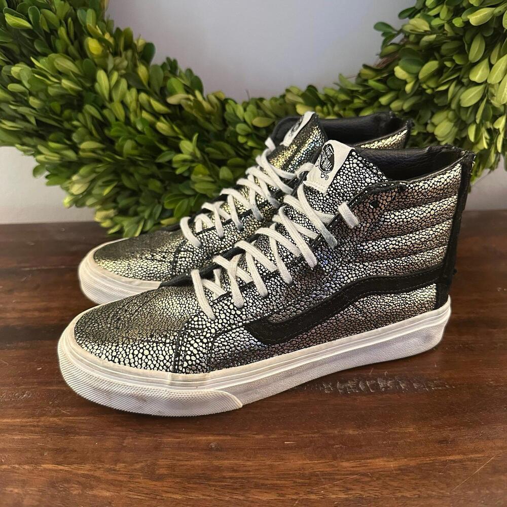 Vans‎ Sk8-Hi Slim Zip Gold Dot Sneakers 6